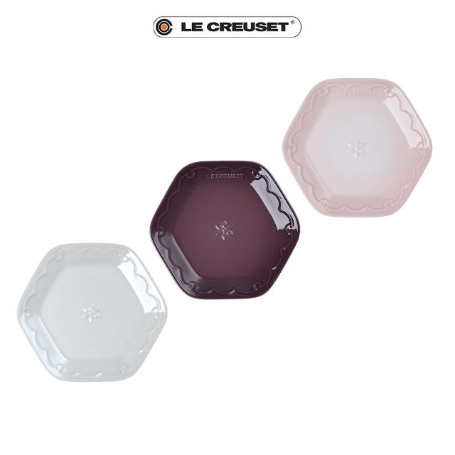 【Le Creuset】瓷器雪藏時光系列六角盤19cm(珠光白/無花果/貝殼粉 3色選1)