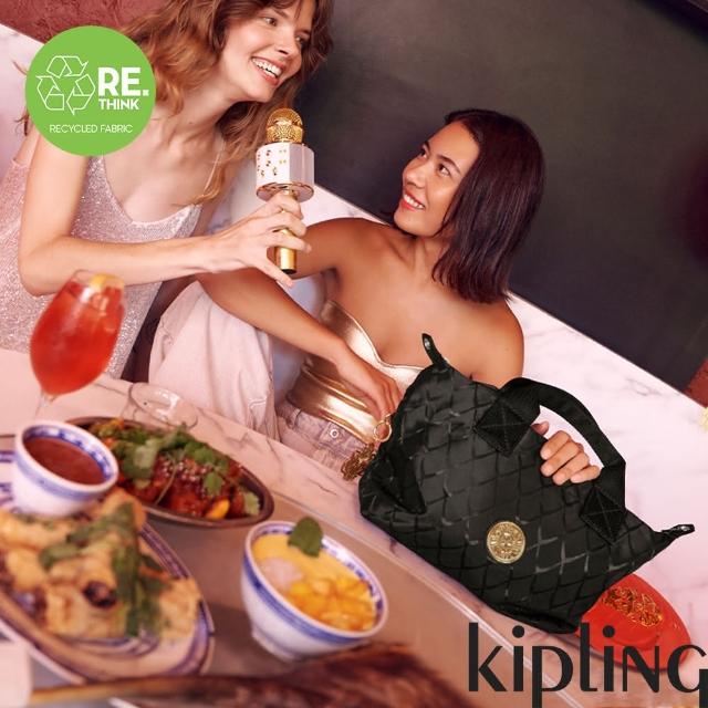 【KIPLING官方旗艦館】Kipling Lunar New Year 黑底龍紋簡約手提肩背托特包-KALA MINI