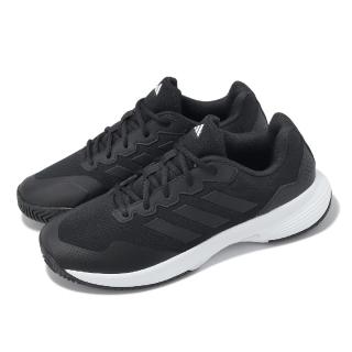 【adidas 愛迪達】網球鞋 GameCourt 2 M 男鞋 黑 白 輕量 緩衝 抓地 運動鞋 愛迪達(IG9567)