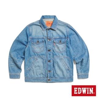 【EDWIN】男裝 西部式牛仔外套(拔淺藍)