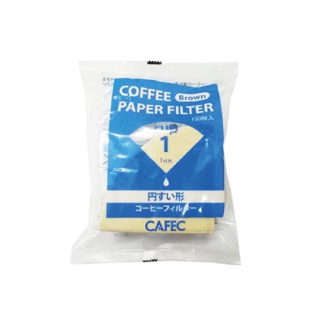 【CAFEC】日本三洋產業CAFEC 錐形咖啡濾紙 1-2杯份/100張/棕色(CC1-100B)