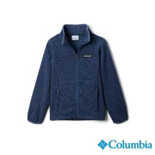 【Columbia 哥倫比亞】童款-Sweater Weather刷毛外套-墨藍(UAY27970IB/HF)