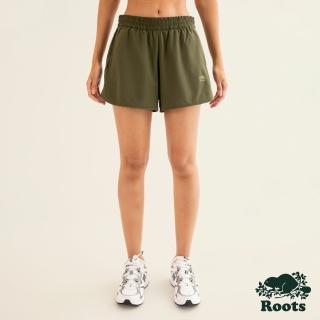 【Roots】Roots女裝-都會探索系列 環保材質彈性機能短褲(橄欖綠)