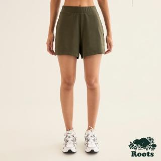 【Roots】Roots女裝-都會探索系列 環保材質彈性厚磅短褲(橄欖綠)