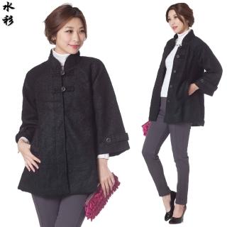 【水衫】精品羊毛斗篷式外套-黑(C09-34)