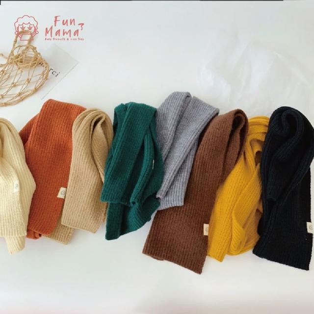【放了媽媽】兒童圍巾-保暖圍巾-兒童素色圍巾(多色可選)