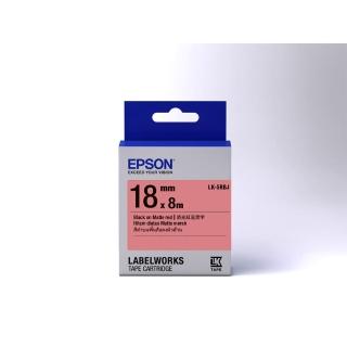 【EPSON】標籤帶 消光霧面系列 紅底黑字/18mm(LK-5RBJ)