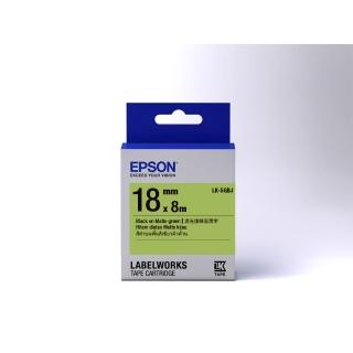 【EPSON】標籤帶 消光霧面系列 淺綠底黑字/18mm(LK-5GBJ)