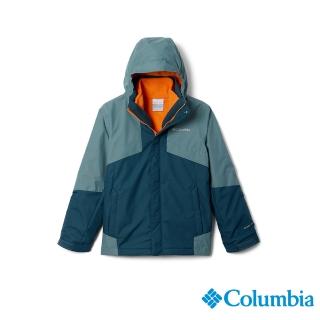 【Columbia 哥倫比亞】男童-Bugaboo防水鋁點保暖兩件式外套-孔雀藍(UWB10370PC/HF)