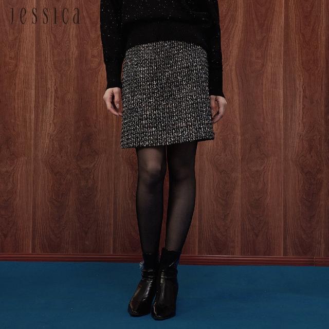 【JESSICA】時尚百搭粗花呢小香風短裙J35108