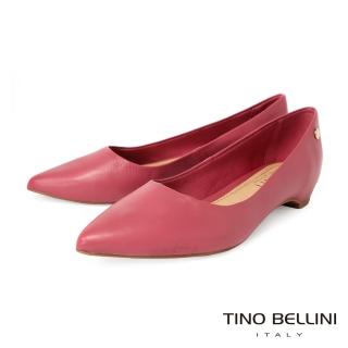 【TINO BELLINI 貝里尼】巴西進口素面尖頭增高平底鞋FSBV008B(紫紅)