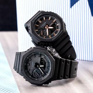 【CASIO 卡西歐】愛的時光八角錶殼運動雙顯情人對錶(GA-2100-1A1+GMA-S2100-1A)