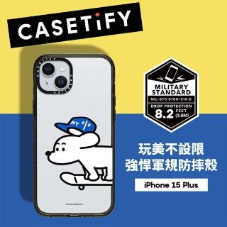 【Casetify】iPhone 15 Plus 耐衝擊保護殼-滑板小狗John(支援無線充電)