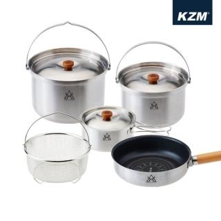【KZM】KZM 三層304高級不鏽鋼鍋具組XL(瓦斯爐 電磁爐 IH爐可用)