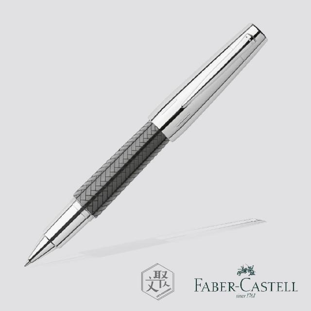 【Faber-Castell】天然樹脂雕紋 鑲木紋 黑色 鋼珠筆(原廠正貨)