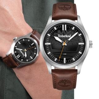 【Timberland】天柏嵐 RAMBUSH系列 戶外風格腕錶 皮帶-黑/咖啡色42mm(TDWGA0029602)