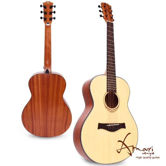 【Amari】36吋 雲杉木面板旅行吉他 mini 原木色(贈超值配件組)