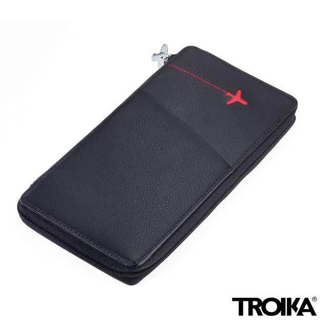 【Troika】嗆辣紅椒皮革RFID證件收納包(防盜錄 RFID 多夾層 護照包 皮革)