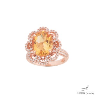 【幸福珠寶】黃水晶Ｋ金戒指 項鍊兩戴款(財富之石 富貴 智慧)