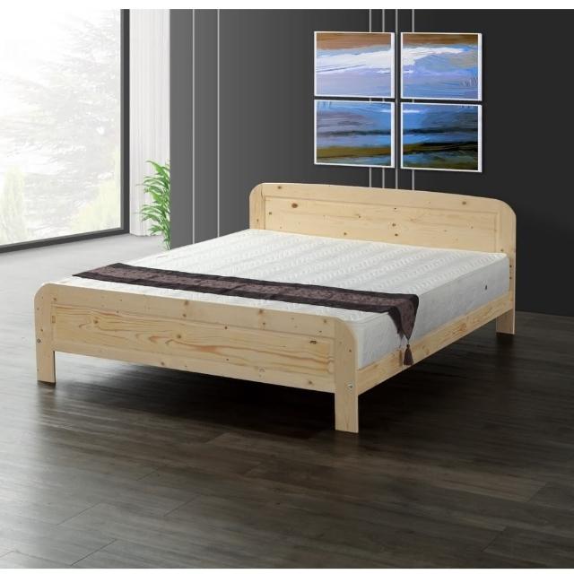 【MUNA 家居】5尺白松木涼板床組含獨立筒彈簧床(雙人床 床台)