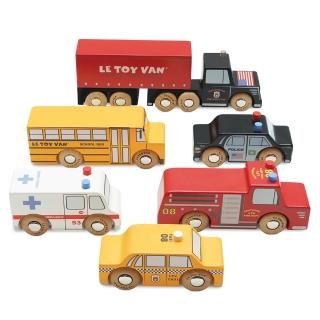 【LE TOY VAN】車車與工程師系列-紐約交通工具車車木質玩具組(TV268)