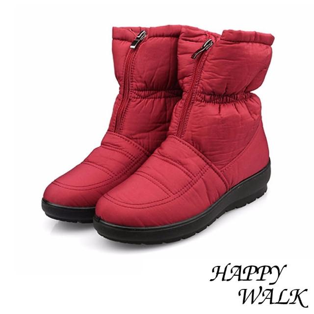 【HAPPY WALK】輕量雙層防水防滑加厚保暖雪靴(紅)
