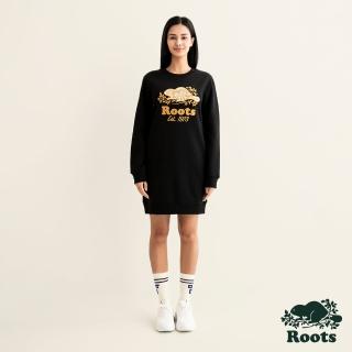 【Roots】Roots 女裝- 戶外探險家系列 刺繡海狸洋裝(黑色)