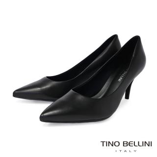 【TINO BELLINI 貝里尼】巴西進口素面尖頭高跟鞋FSET007C(黑色)