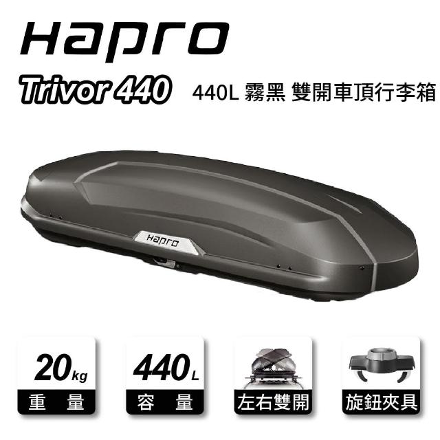 【Hapro】Trivor 440 Supermatt Anthracite 440L 霧黑 雙開車頂行李箱(192x82x45cm)