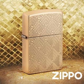 【Zippo】金色幾何紋路-加厚版(美國防風打火機)