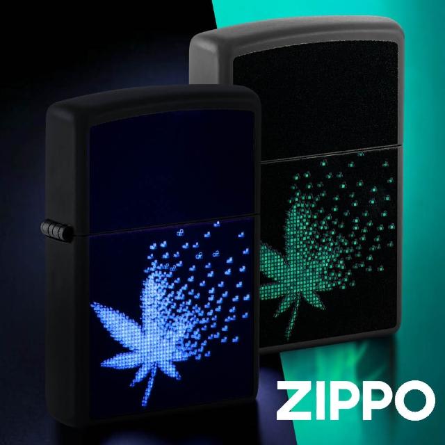 【Zippo】大麻葉點陣圖-螢光(美國防風打火機)