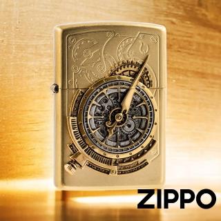 【Zippo】蒸氣龐克－齒輪懷錶-金(美國防風打火機)
