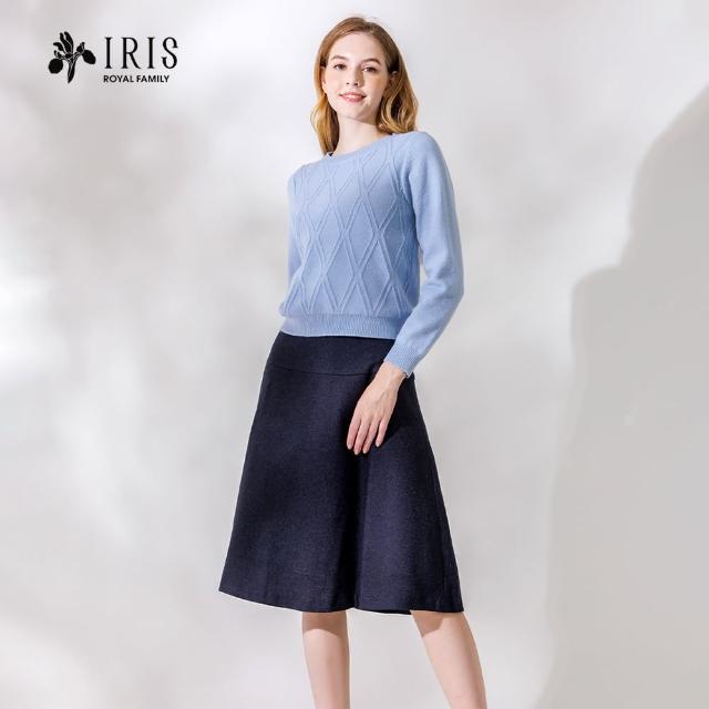 【IRIS 艾莉詩】低調菱形織紋針織上衣-2色(36820)