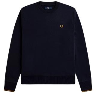 【FRED PERRY】男款 品牌刺繡LOGO 運動衫-深藍色(M號、XL號)