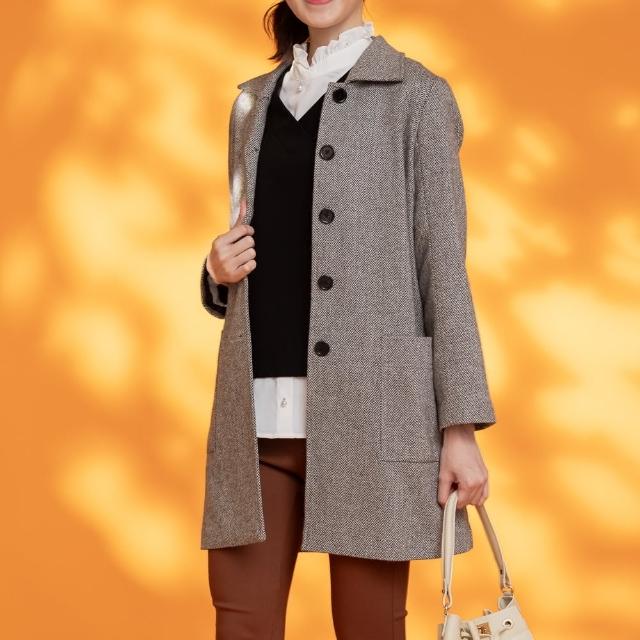 【FIORE 花蕾】時尚100%日本羊毛大衣