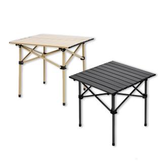 【Carries Outdoor】露營桌 蛋捲桌 野餐桌 戶外桌 碳鋼 可折疊 高品質 加贈收納袋(55*54*50cm)