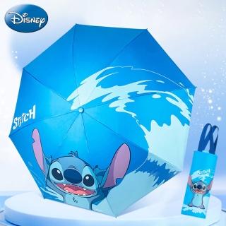 【Disney 迪士尼】史迪奇三折自動黑膠晴雨傘摺疊傘(防曬傘 陽傘)