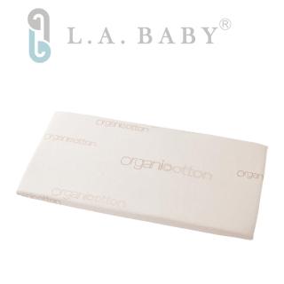 【L.A. Baby】天然有機棉防水保潔墊床包 S號(90*52公分米白色)