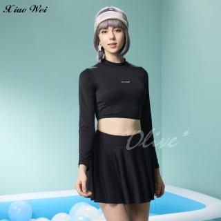 【SARLEE 沙麗】流行二件式長袖/短版上衣裙款泳裝(NO.231298)