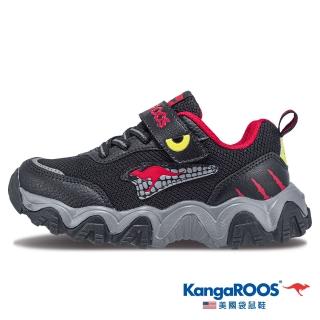 【KangaROOS】童鞋 DINO 恐龍系鋸齒童鞋 緩震支撐 減壓鞋墊(黑/紅-KK41330)