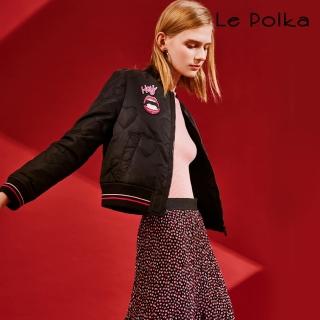 【Le Polka】運動休閒短版鋪棉外套-女