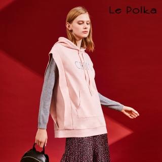 【Le Polka】連帽式長版造型上衣-女