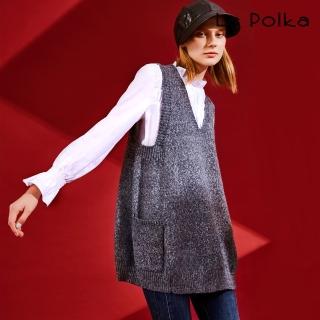 【Le Polka】麻花灰造型針織背心-女