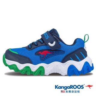 【KangaROOS】童鞋 DINO 恐龍系鋸齒童鞋 緩震支撐 減壓鞋墊(藍/綠-KK41336)