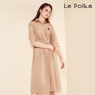 【Le Polka】小黑貓電繡連身洋裝-女