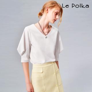 【Le Polka】立體抓褶質感上衣-女