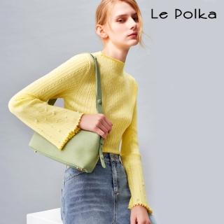【Le Polka】明亮黃坑條縫珠上衣-女