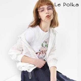 【Le Polka】簡約白輕薄棉質外套-女(薄長袖)