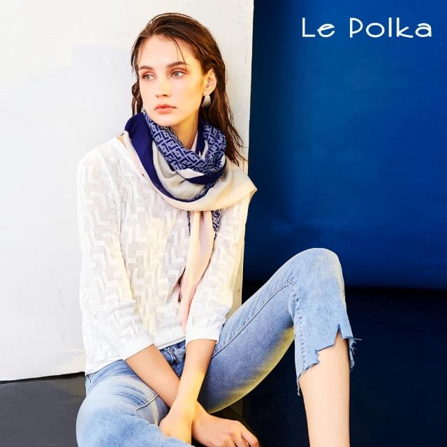 【Le Polka】鏤空L七分袖針織上衣-女
