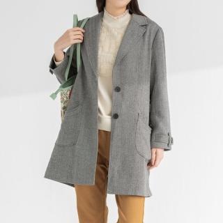 【FIORE 花蕾】時尚日本羊毛西裝領大衣